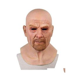 Masques de fête Cosplay Old Man Masque facial Halloween 3D Latex Tête Adt Masque adapté aux fêtes Bars Salles de danse Activités G220412 288n