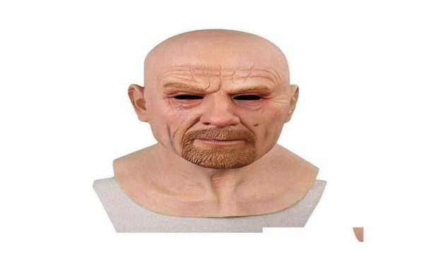 Máscaras de fiesta Cosplay Old Man Face Mask Halloween 3D Latex Head Adt Masque Adecuado para fiestas Bares Salones de baile Actividades G220412 9378589