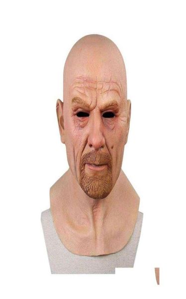 Máscaras de fiesta Cosplay Old Man Face Mask Halloween 3D Latex Head Adt Masque Adecuado para fiestas, bares, salones de baile, actividades G220412 1829450