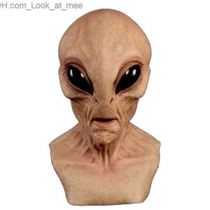 Party Maskers Griezelige Latex UFO Grote Ogen Alien Volledige Hoofd Party Masker voor Volwassenen Maskerade Kostuum Cosplay Halloween Q231007