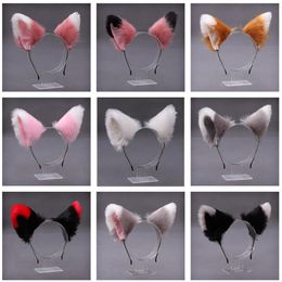 Masques de fête Mignon Chat Fausse Fourrure Oreille Cheveux Cerceaux Cosplay Bandeau Bandeaux Filles Accessoires De Mode Oreilles D'animaux BandParty MasksParty