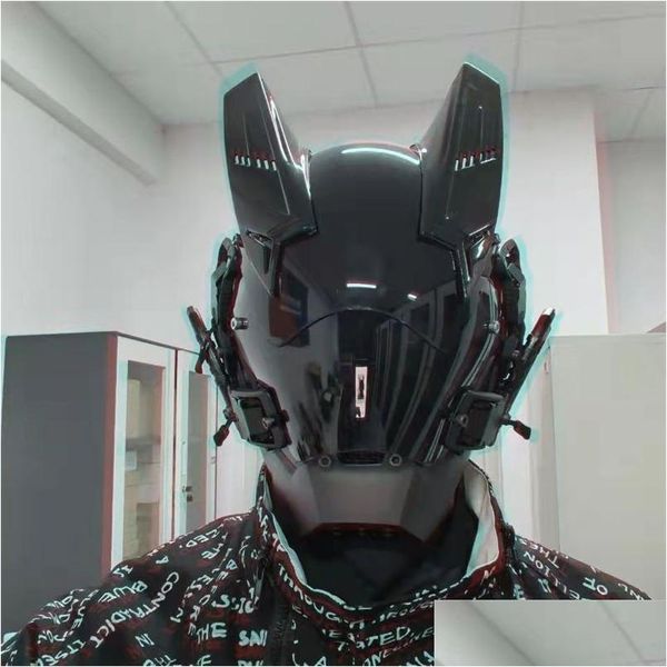 Masques de fête Masque Cyberpunk Cosplay Maski Black Samurai Wars Kamen Rider Halloween Fit Coolplay Cadeau 220711 Drop Delivery Home Garden Otave