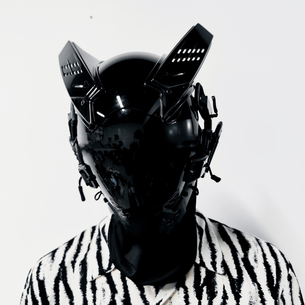 Partymasken Cyberpunk-Maske Helm Cosplay Funktionelle Windtechnologie Sense Vollgesichtshaube Bouncy DJ Bar 230608