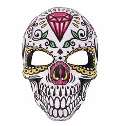 Party Masks Day of the Dead Sugar Skull Full Face Mask Mexico Party's Masquerade Props Halloween -kostuum voor vrouwen Men 230814