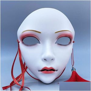 Feestmaskers decor Japans fl gezicht masker cosplay Halloween rave dance dance chinese stijl schoonheid lady kostuum prop drop levering huis garde dh4uo