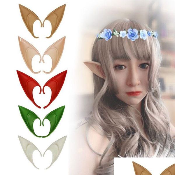 Masques de fête Décoration Latex Pointu Fausse Oreille Fée Cosplay Mascarade Costume Accessoires Ange Een Elf Oreilles P O Props Adt Enfants Ha Dhjmx