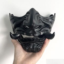 Party Maskers Demon Prajna Cosplay Masker Halloween Duivel Oni Samurai Ghost Horror Harde Hars Gezicht Adt Uni Prop Drop Delivery Dhcff
