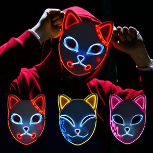 Feestmaskers Demon Slayer Tanjirou masker sabito mascarilla anime makomo cosplay masques Halloween kostuum mascaras led180p