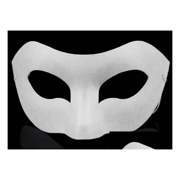 Masques de fête Ding Board Solid White DIY Zorro Masque en papier Match vierge pour les écoles Célébration de remise des diplômes Halloween Mascarade Drop Deliv Dhvi9
