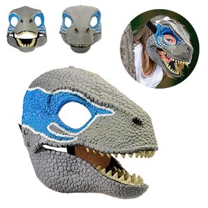 Masques de fête Masque de dinosaure Horreur Dino Masque Couvre-chef Adulte Enfants Fête Cosplay Bouche Ouverte Dinosaure Latex Masque Cadeau De Noël 230327