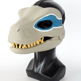 Máscaras de fiesta Máscara de dinosaurio accesorios de juego de rol sombreros de rendimiento Jurassic World Raptor Festival juguete infantil regalo de carnaval 230821