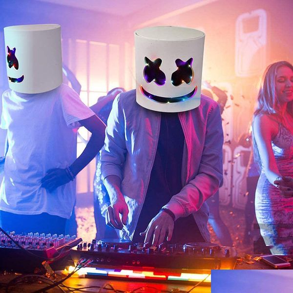 Party Masks Dj Music Festival Halloween Props Fl Head Costumes Cosplay Avec Clignotant Style Glow Led 230302 Drop Delivery Home Garden Dh4Ct