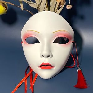 Feestmaskers stofdichte en waterdichte volwassen feestmasker vol gezicht Chinese stijl handgeschilderde decoratieve hanfu accessoires maskerade meisje 230313