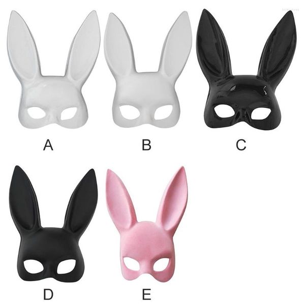 Máscaras de fiesta Pascua Media cara Guardia Animal Ear Prop Accesorio de disfraz para Halloween Nightclub Bar Decoraciones