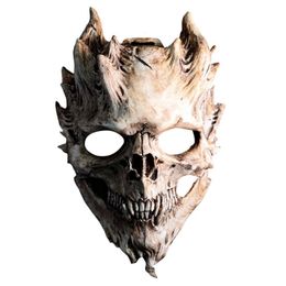 Masques de fête Émulsion Excellente Couverture de visage Masque de crâne d'os de dragon Horreur légère pour la danse 230630