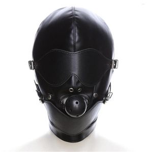 Masques de fête Masque érotique Cosplay Fetish Bondage Headgear avec bouche Ball Gag BDSM CHOOD POUR HOMMES MEN ADULTS GAMES SEX SM1427576