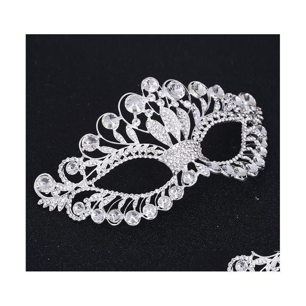 Masques De Fête Style Euroaméricain À La Main Couronne Strass Masque Sexy Cadeau Créatif Pour Mascarade Cosplay Princesse Discothèque Dress Up Dhlga