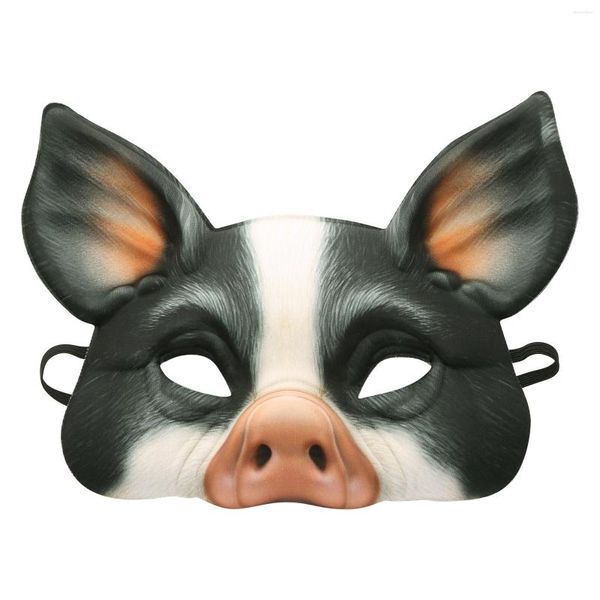 Masques de fête EVA demi-visage 3D tigre cochon masque pour Halloween tête d'animal Cosplay Masque pâques carnaval mascarade accessoires