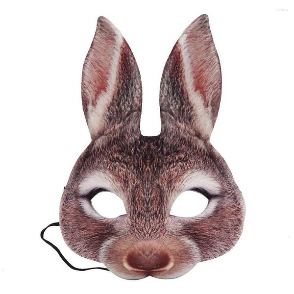 Máscaras de fiesta EVA Half Face Mask para adultos Halloween Animal Head Cosplay Masque Easter Carnival Masquerade Accesorios