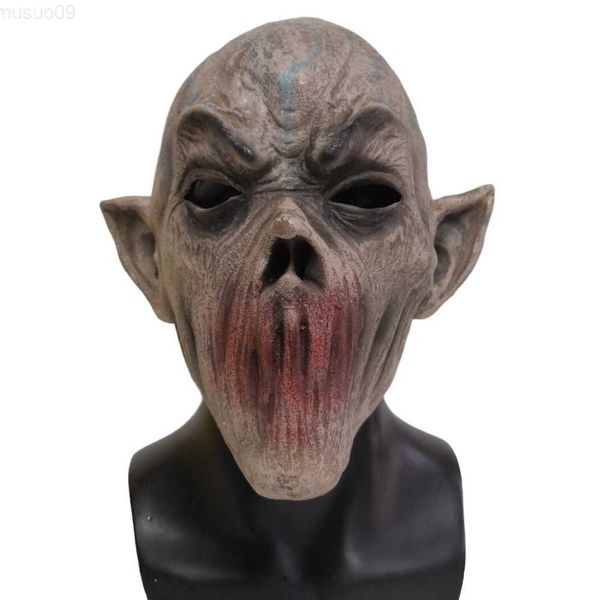 Máscaras de fiesta Evil Cosplay Scary Halloween Costume Party Props Bloody Orc Zombie Fork Monster Mask Alien Demon Killer Horror Máscara para adultos L230803