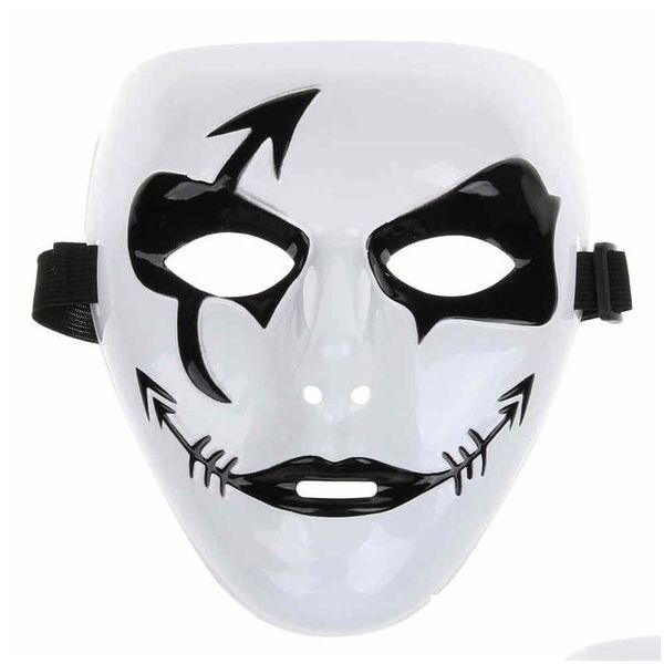 Máscaras de fiesta Moda Halloween Mardi Gras Máscara Blanco Hip Hop Baile callejero Fl Cara Veneciana Hombre Enmascarado Bola Festiva Mascarada Gota Dhfxo