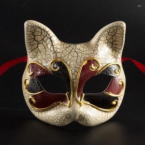 Feestmaskers! Mode Masquerade Kinderen Venetië Crack Mask Funny Cute Kitten Princess en Props Toys Cosplay