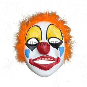 Masques de fête Plume Drôle Effrayant Couleur Clown Masque Complet Mascarade Halloween Cosplay Costume Accessoire Accessoires Enfants Adultes Masques Rouges x0802