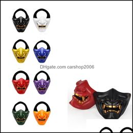 Feestmaskers feestelijke voorraden huizen tuin prajna half gezicht beschermend masker samurai horror skl voor Halloween cosplay kostuum en filmprop