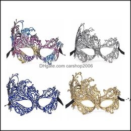 Masques de fête Fournitures de fête Maison Jardin Newsexy Colorf Masque en dentelle bronzante Demi-visage Mariage Mode Clubs de danse Balle Performance Carnaval