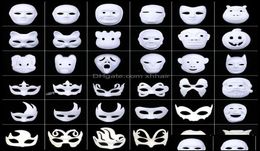 Masques de fête Supplies festives jardin bricolage Protection de l'environnement Masquerade blanc masque Halloween vide Facemask T9I1638097