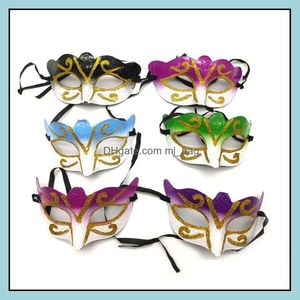 Masques de fête Fournitures de fête Maison Jardin En gros Masque De Plume Mascarade Halloween Carnaval Robe Costume Dame Cadeaux Drop Delivery 2021