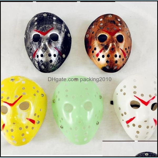 Máscaras de fiesta Suministros festivos Home Garden Retro Masquerade The 13Th Horror Movie Jason Skl Mascarilla Scary Halloween Costume Cosplay Festiv