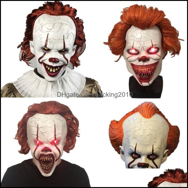 Masques De Fête Fournitures De Fête Maison Jardin Halloween Cosplay Sorcier Clown Masque Latex Joker Horreur Mascarade Dhspj
