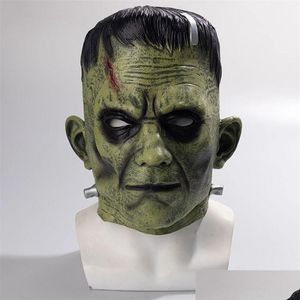 Máscaras de fiesta Máscara de Frankenstein Monstruos del diablo Cosplay Zombie Mascarillas Máscaras de látex malvadas Máscaras faciales Disfraz de Halloween Prop Drop Dhde0