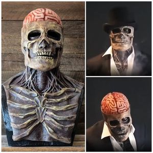 Máscaras de fiesta Cara completa Máscara de cabeza de cráneo Látex Cerebro desnudo Horrible Vestido de Halloween Vizor Fiesta Paquete de cara Festival Regalo para decoración de juegos para adultos 220826