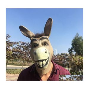 Party Maskers Grappig Adt Py Ezel Paardenhoofd Masker Latex Halloween Dier Cosplay Dierentuin Rekwisieten Festival Kostuum Bal Y200103 Drop Delivery Dhm5J