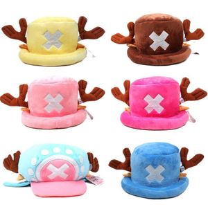 Masques de fête Chapeaux d'anime drôles One pièce Tony Chopper 2 ans plus tard Cap japonais Cosplay Plush Hiver Hat Femmes Cadeaux Hallow2313524