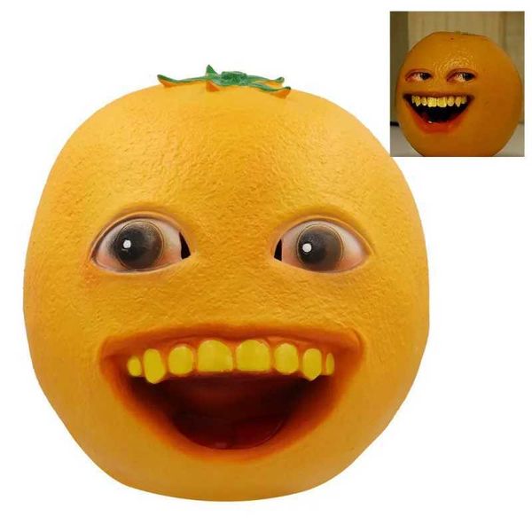 Masques de fête drôles ennuyeux en latex Orange Masque facial joueur jeu