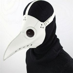 Masques de fête drôle médiéval Steampunk peste médecin masque d'oiseau latex punk cosplay bec adulte Halloween événement accessoires blanc noir 220921