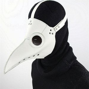 Feestmaskers grappige middeleeuwse steampunk pest dokter vogel masker latex punk cosplay coak volwassen Halloween evenement rekwisieten white black 220922