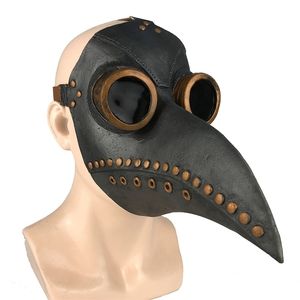 Feestmaskers grappige middeleeuwse steampunk pest dokter vogel masker latex punk cosplay coak volwassen Halloween evenement rekwisieten rb 220922