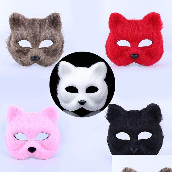 Máscaras de fiesta Máscara de piel Mujeres Sexy Mascarada Moda Medio animal Cosplay Danza Juguetes de peluche Dh0126 Entrega de la gota Hogar Jardín Festivo Supp Dhhzw