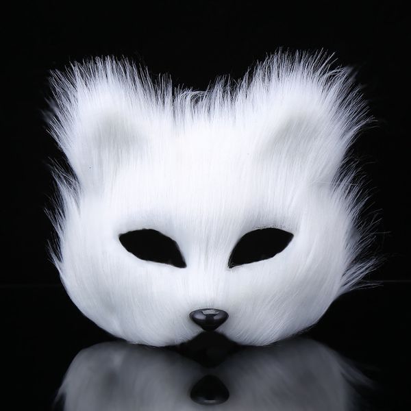 Masques de fête Furry Mask Fausse Fourrure Animal Cosplay Costume Props Party Mascarade Déguisement Filles Pâques Mariage Anniversaire Halloween 230313