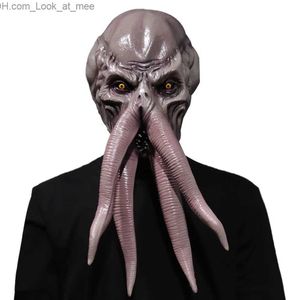 Masques de fête Jeu Baldur Gate 3 Lllithid Mind Flayer Squiddy Masque Cosplay Poulpes Monstre Latex Casque Halloween Party Costume Props Q231007