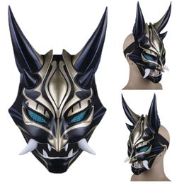 Party Maskers Game Genshin Impact Xiao Cosplay Hars Helm Carnaval Kostuum Halloween Prop 230608