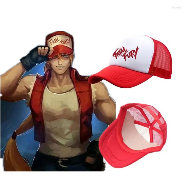 Máscaras de fiesta juego KOF Terry Bogard Coser Boxer King Of Fighters Fatal Fury gorra de béisbol Cosplay Prop sombrero ajustable regalo deportivo