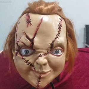 Party Maskers Ghost Doll Chucky Masker Halloween Scary Latex Masker Litteken Masker Horror Cosplay Kostuum Tag Party Set L230803