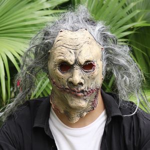 Feestmaskers Spookgezichtsmasker Enge bloedige zombiemaskers Haar Realistisch Volledige hoofdhelm Halloween Cosplaykostuum Feestrekwisieten 230905