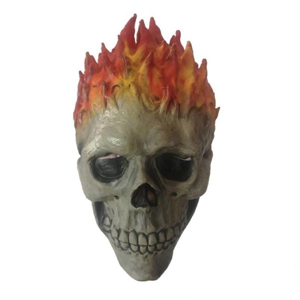 Máscaras de fiesta Rider Cosplay Látex Skl Skeleton Red Flame Fire Man Py FL Head Adt Props 220920 Entrega de gotas Home Garden Festive S Dh2mm