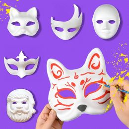 Máscaras de fiesta Máscara de cara de gato brillante Cubierta Correa Inspirar creatividad Ligero DIY Máscara de medio baile Niños Pintura Juguete 230608